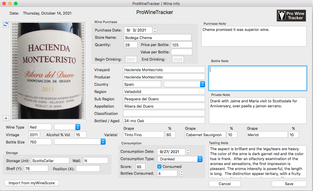 Wine Inventory Tracker App for MacOS